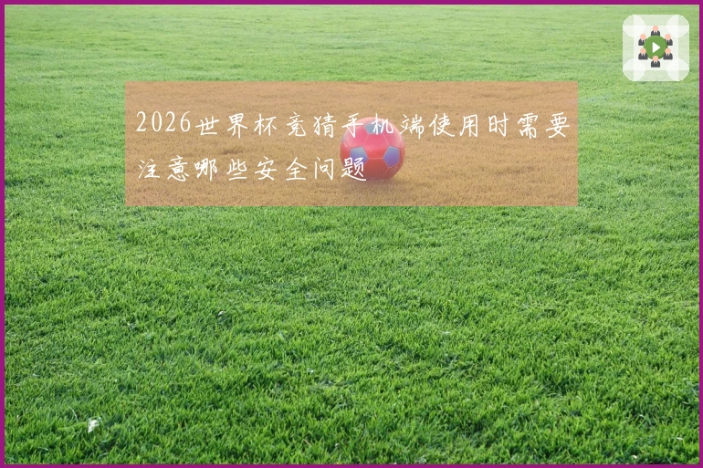 2026世界杯竞猜手机端使用时需要注意哪些安全问题
